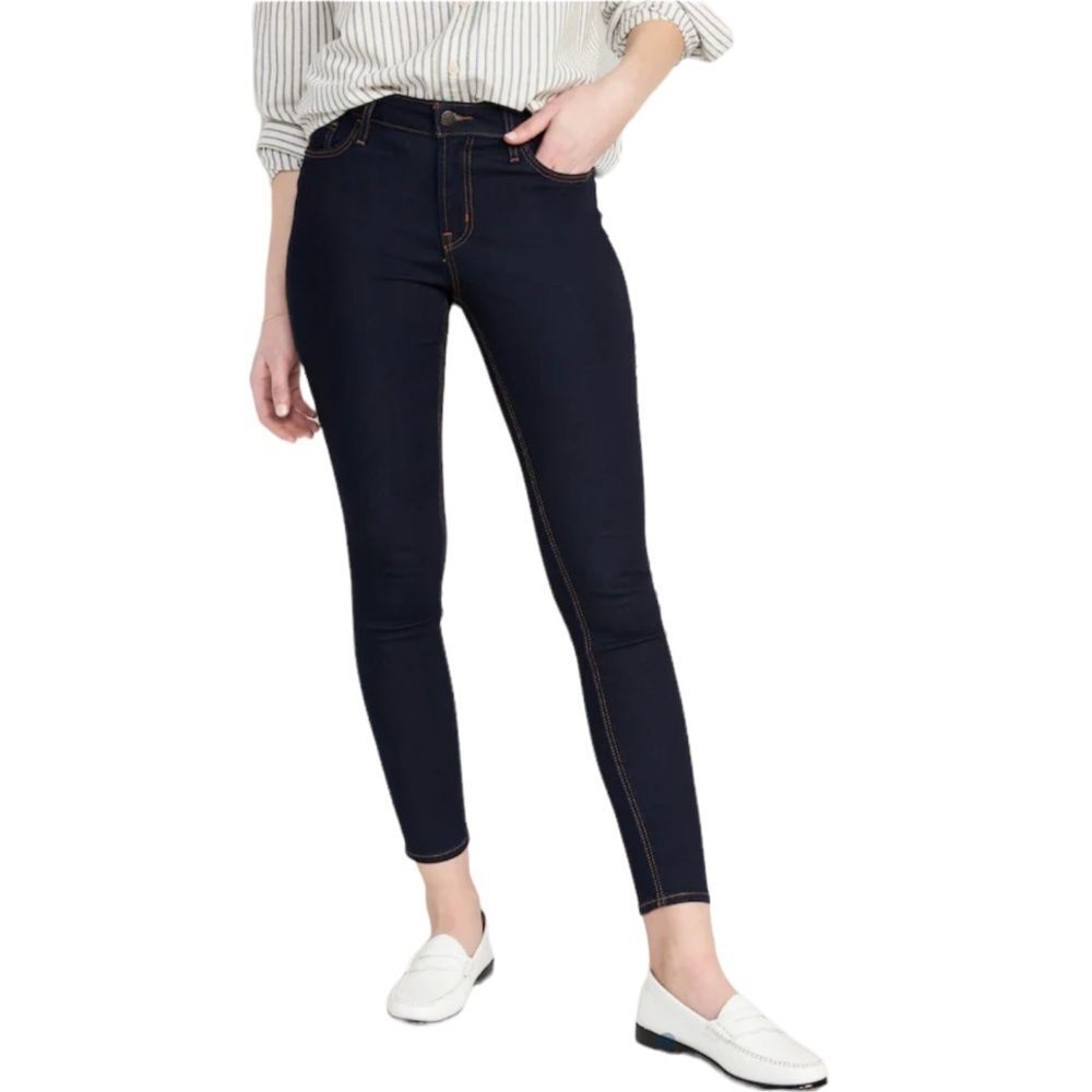 Old Navy rockstar mid rise dark denim skinny jeans, size 12 long